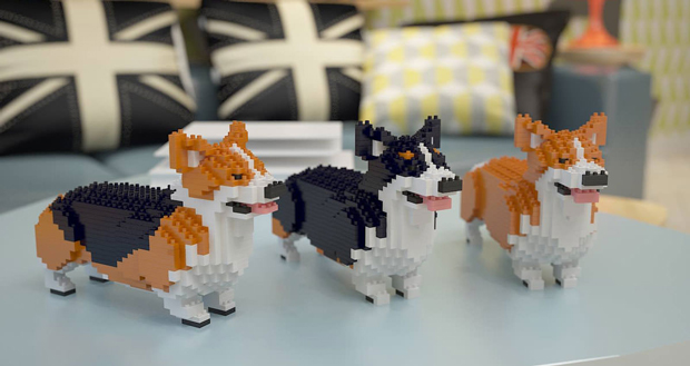 lego cat sculpture