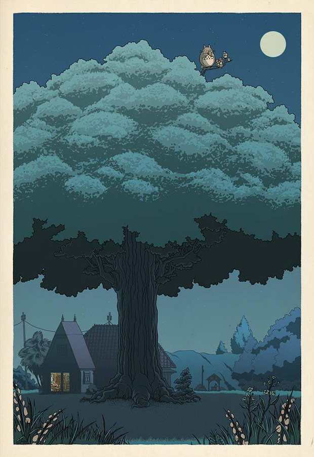 If-Studio-Ghibli-film-posters-were-made-as-traditional-Japanese-wood-cut-prints-2