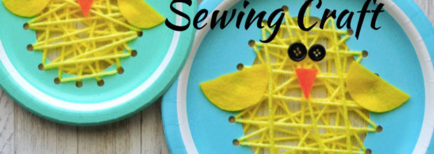 Adorable Paper Plate Sewing Easter Chick Craft